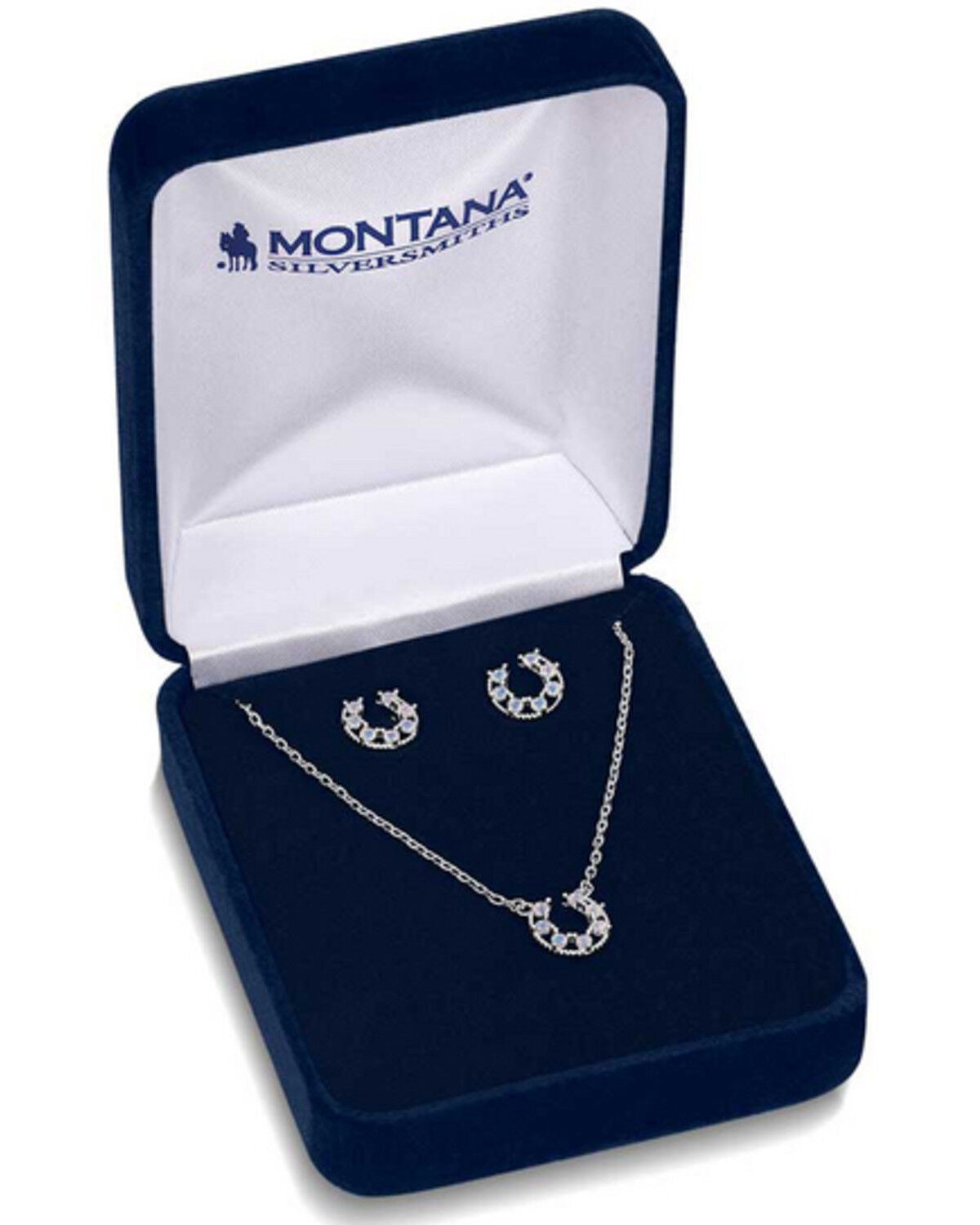 Image #3 - Montana Silversmiths Women's Delicate Glamour Horseshoe Jewelry Set - 2 Piece, Silver, hi-res