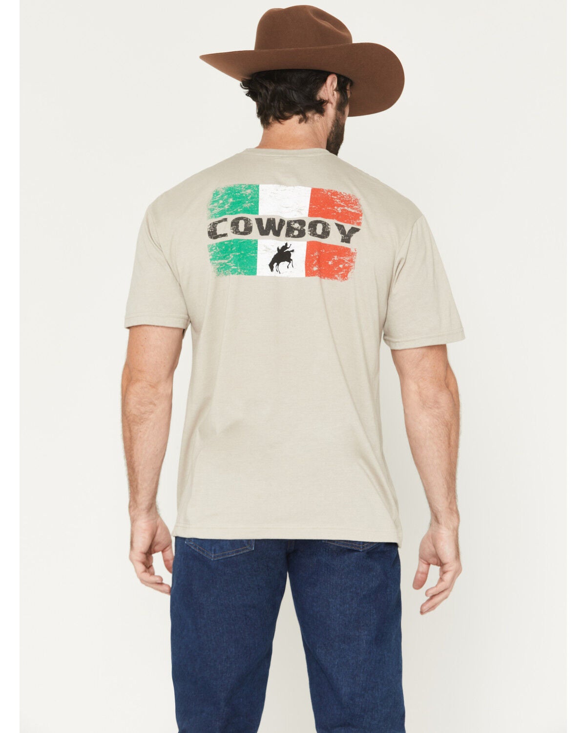 Cowboy Hardware Men's Mexico Cowboy Short Sleeve Graphic T-Shirt, Sand, hi-res