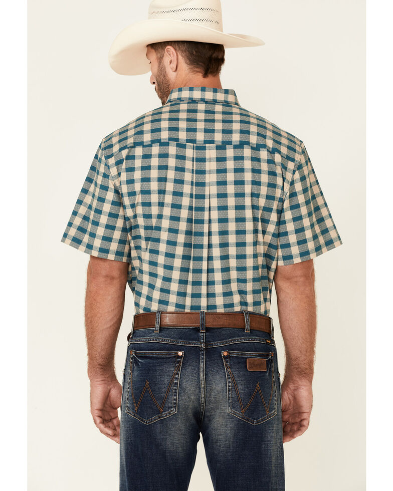 Cody James Core Men's Night Rider Plaid Short Sleeve Button-Down Western Shirt  , Blue, hi-res