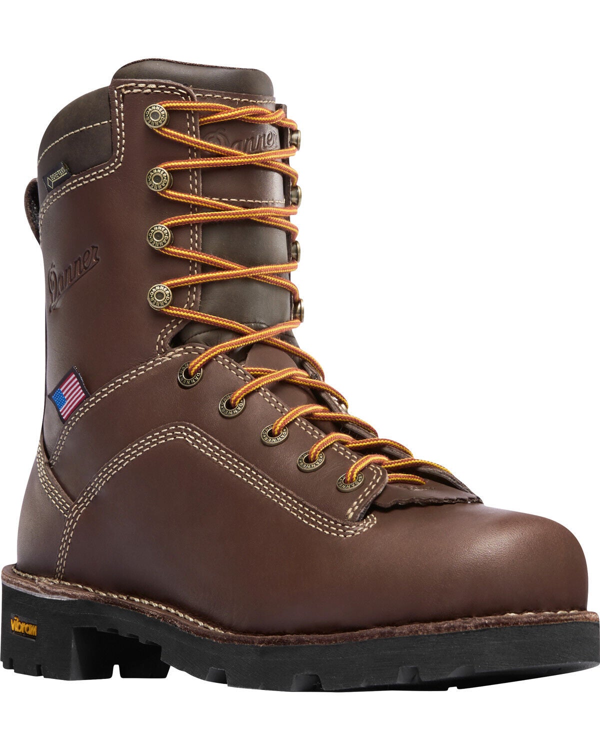 Danner Men's Quarry USA 8" Work Boots - Soft Toe, Brown, hi-res