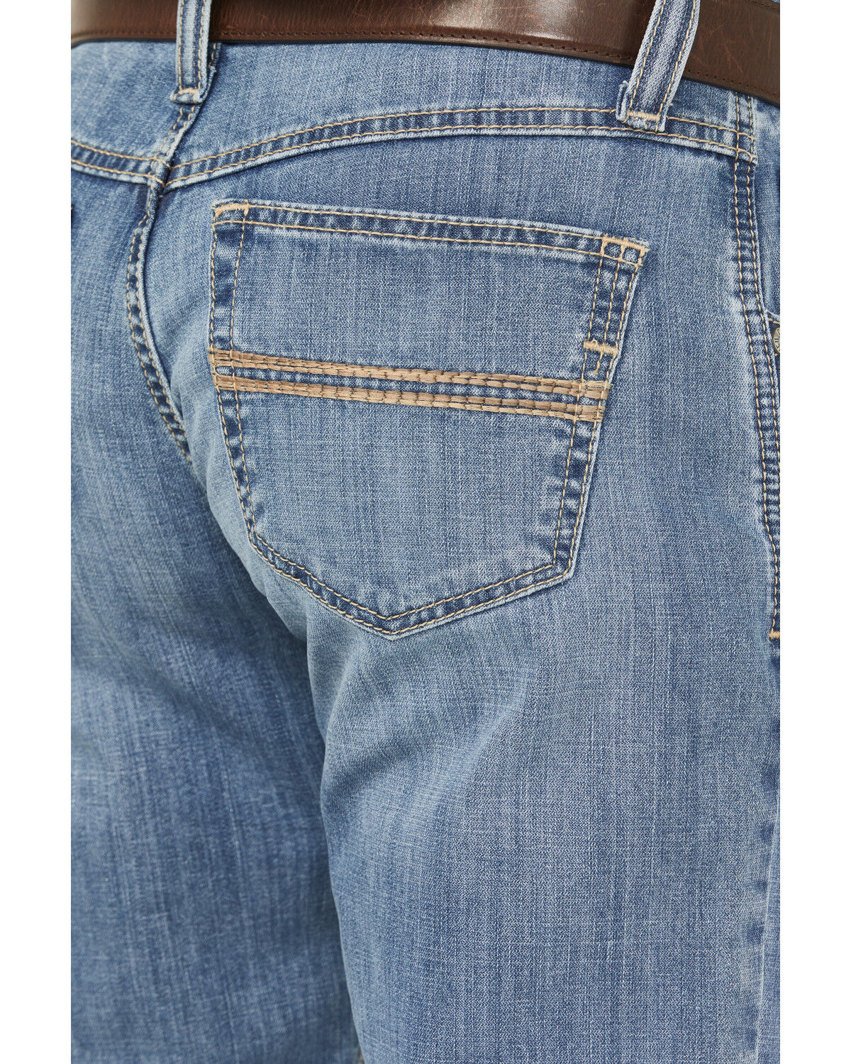 Image #4 - Cinch Men's Carter 2.0 Light Wash Relaxed Bootcut Performance Stretch Denim Jeans, Light Wash, hi-res