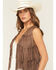 Image #3 - Vocal Women's Tiered Fringe Faux Suede Vest, Chocolate, hi-res