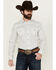 Image #1 - Gibson Men's Polka Geo Print Long Sleeve Snap Western Shirt, White, hi-res