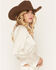 Image #2 - Shyanne Women's Latigo Satin Button-Front Long Sleeve Blouse, Natural, hi-res