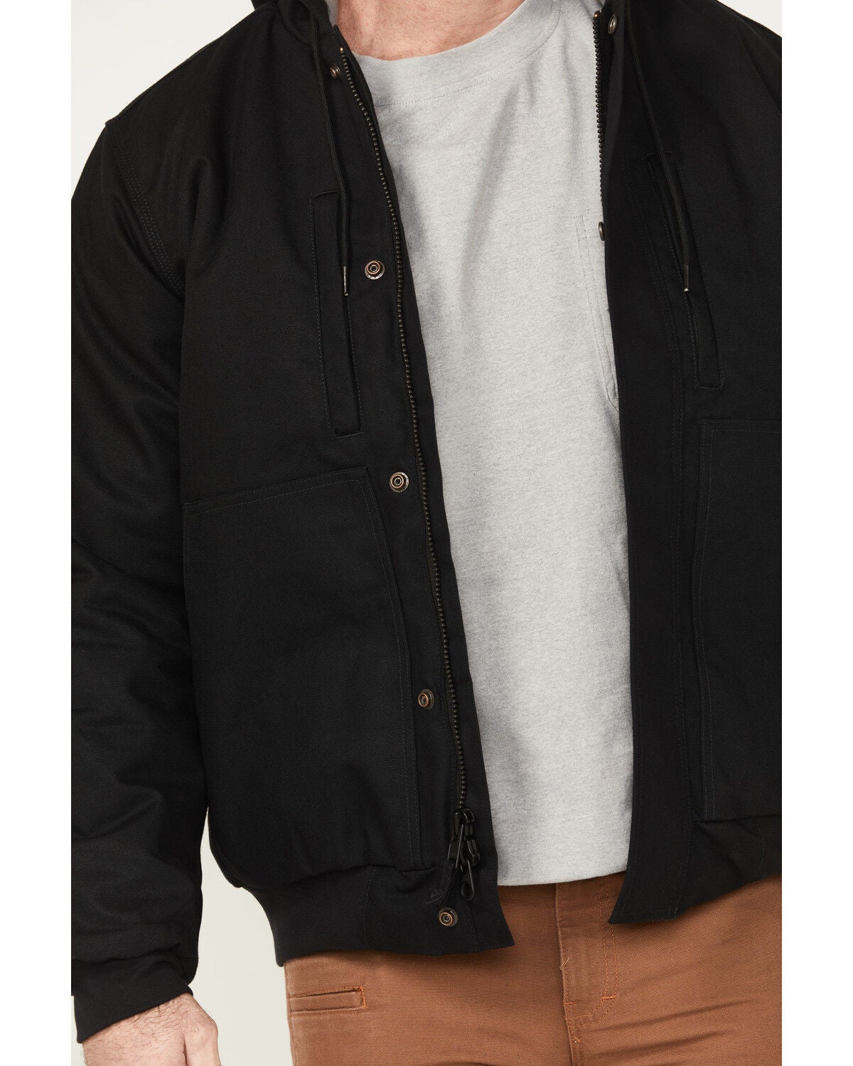 Image #3 - Hawx Men's FR Hooded Bomber Jacket, Black, hi-res