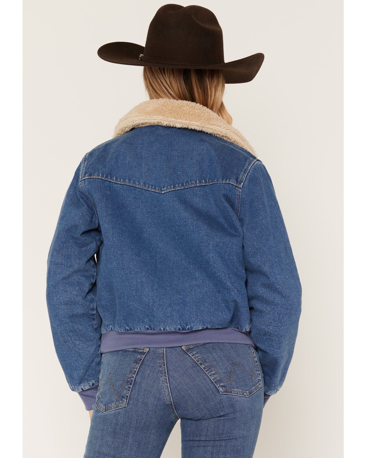 Image #4 - Wrangler Retro Women's Medium Wash Denim Bomber Jacket, Medium Wash, hi-res