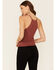 Rock & Roll Denim Women's Rust Studded Ribbed Tank Top , Rust Copper, hi-res