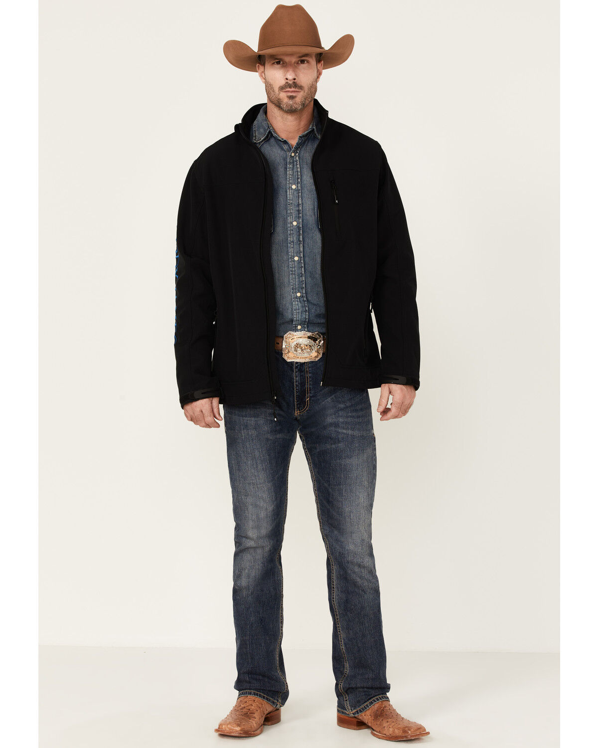 Image #2 - Cody James Core Men's Royal Embroidered Logo Sleeve Zip-Front Steamboat Jacket, , hi-res