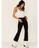 Image #1 - Wishlist Women's Black Crop Kick Flare Leg Jeans, Black, hi-res