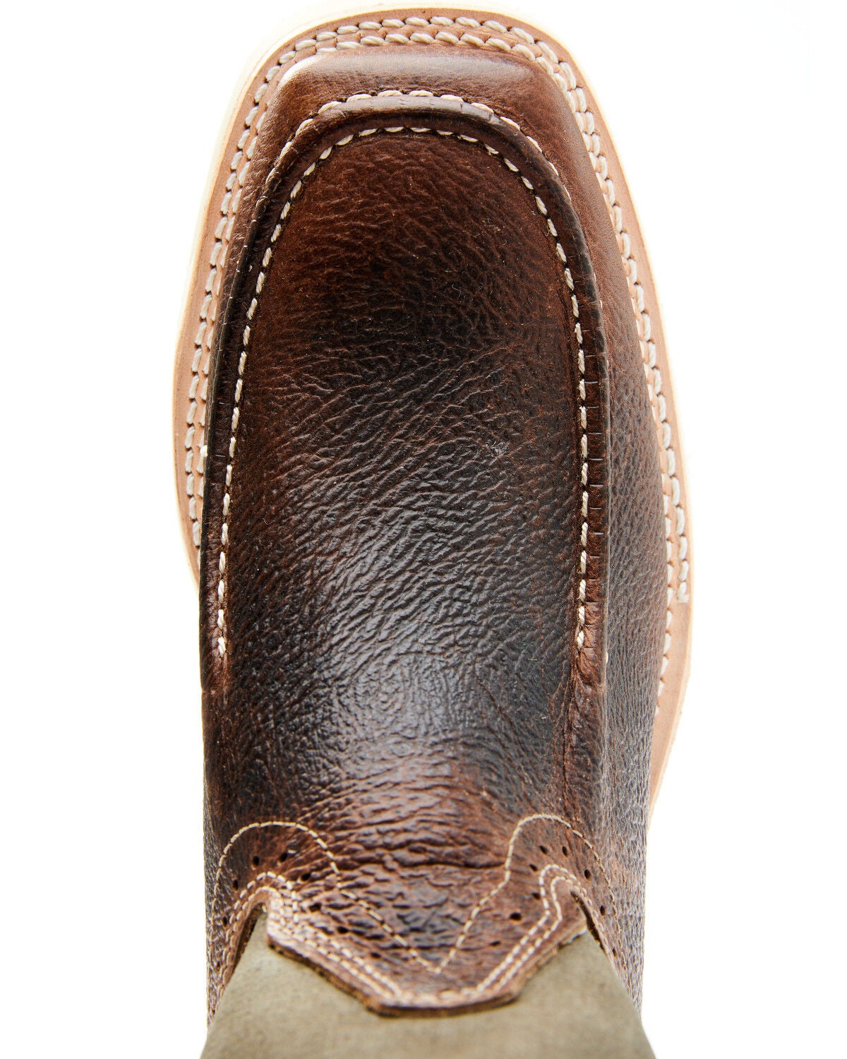 Image #6 - Double H Men's Domestic Roper Western Work Boots - Soft Toe, Brown, hi-res