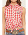 Image #3 - Shyanne Women's Dunes Gingham Tie-Front Sleeveless Pearl Snap Western Shirt, Red, hi-res