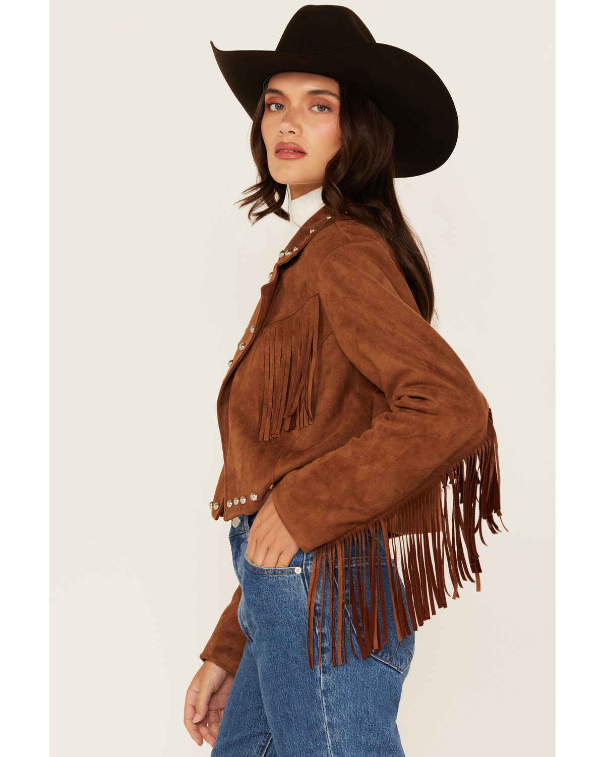 Image #2 - 26 International Women's Faux Suede Jacket, Camel, hi-res