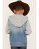 Image #4 - Urban Republic Boys' Medium Wash Denim Vest Layered Hooded Zip Sweatshirt, , hi-res