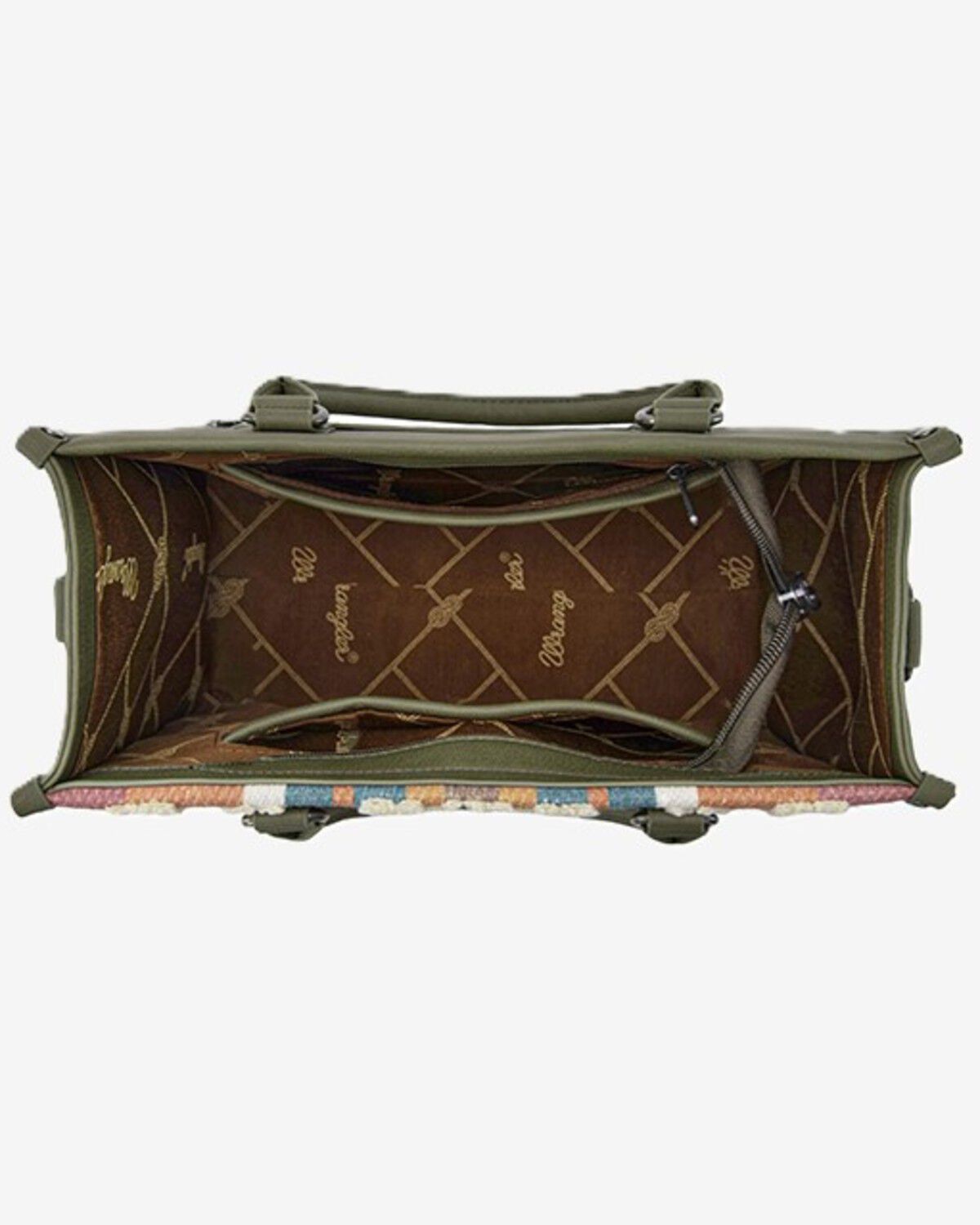 Image #3 - Wrangler Women's Sherpa Southwestern Print Canvas Crossbody Tote, Brown, hi-res