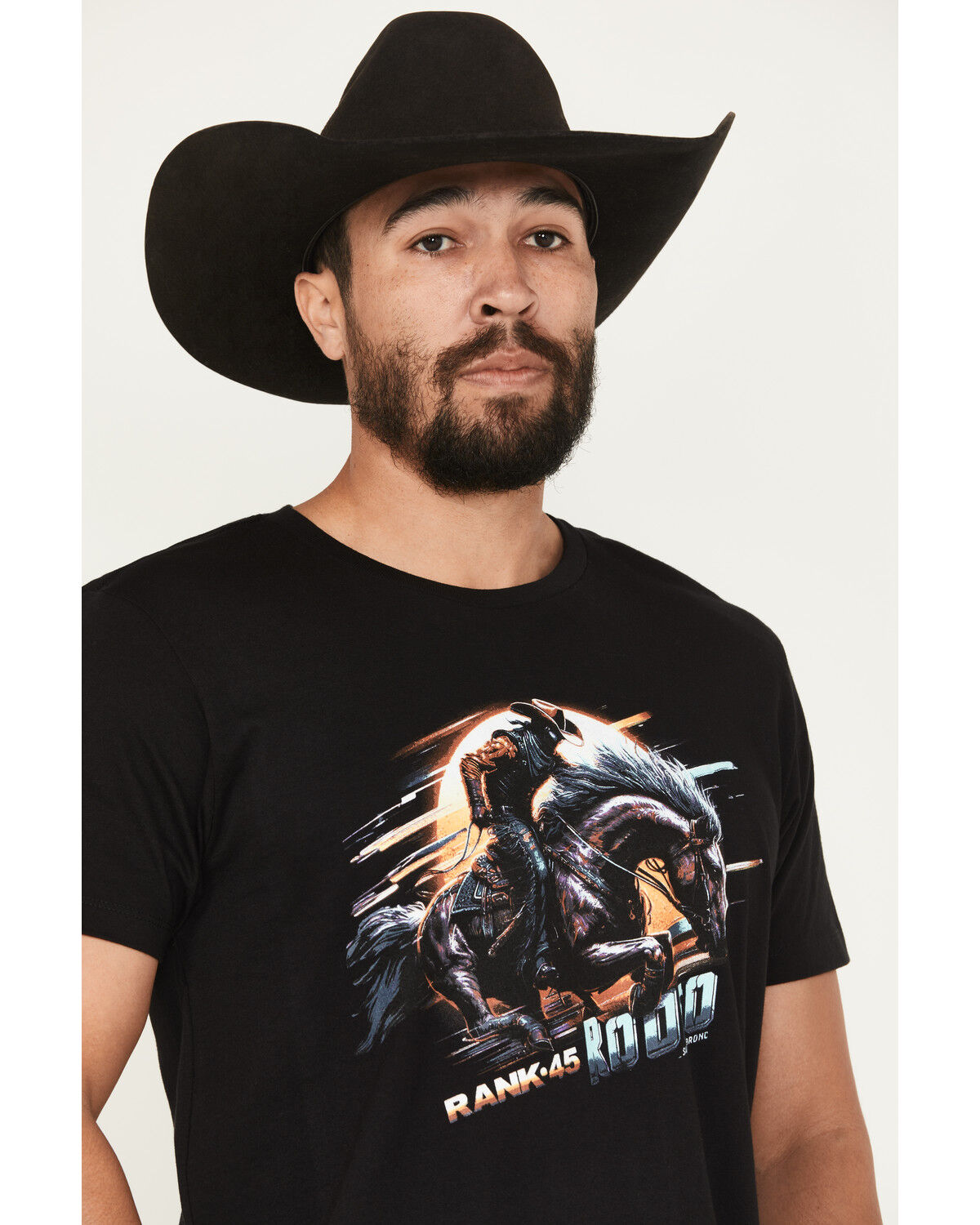 Image #2 - RANK 45® Men's Bronc Lightning Short Sleeve Graphic T-Shirt, Black, hi-res