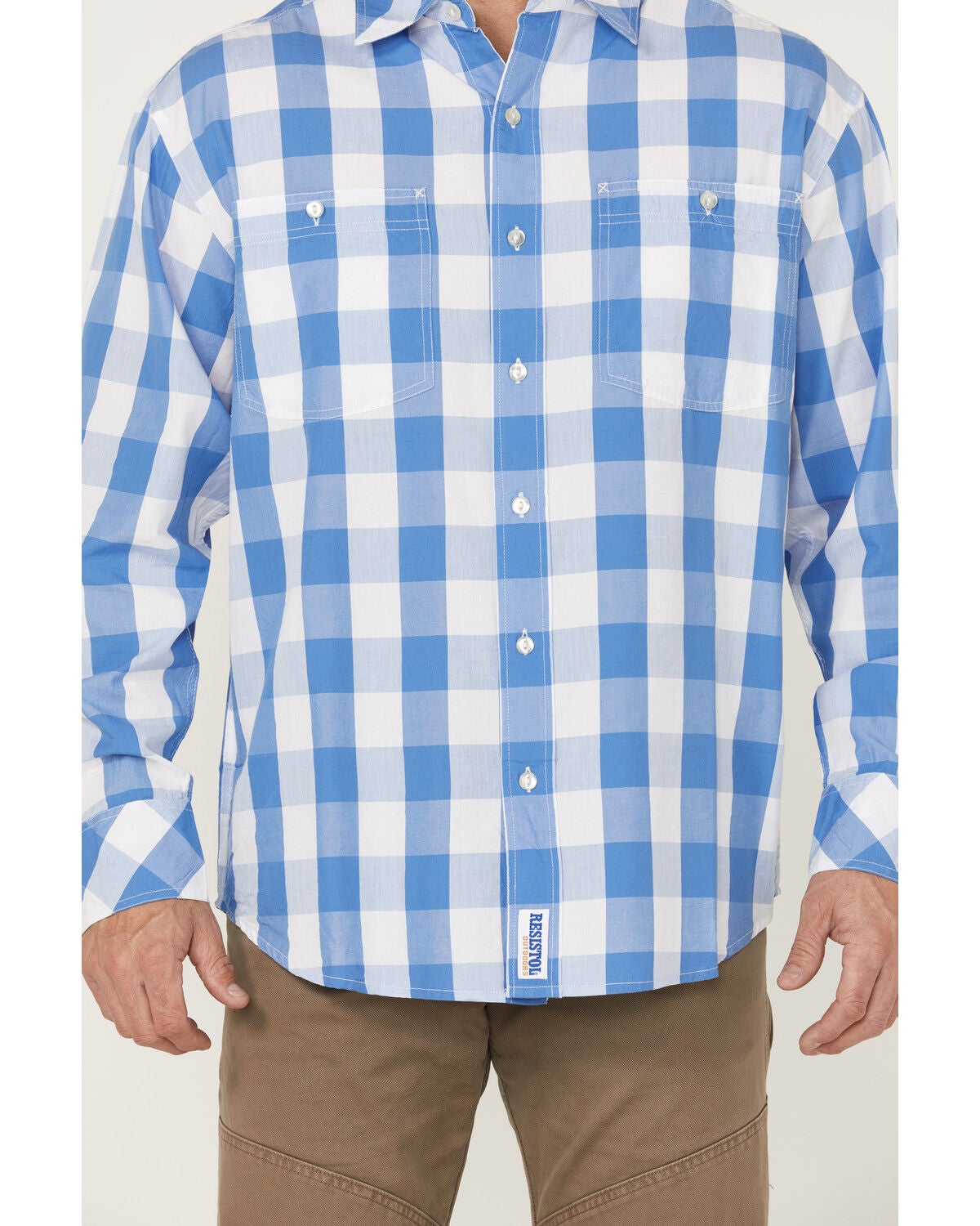 Image #3 - Resistol Men's Lantana Buffalo Check Plaid Long Sleeve Button Down Western Shirt, White, hi-res