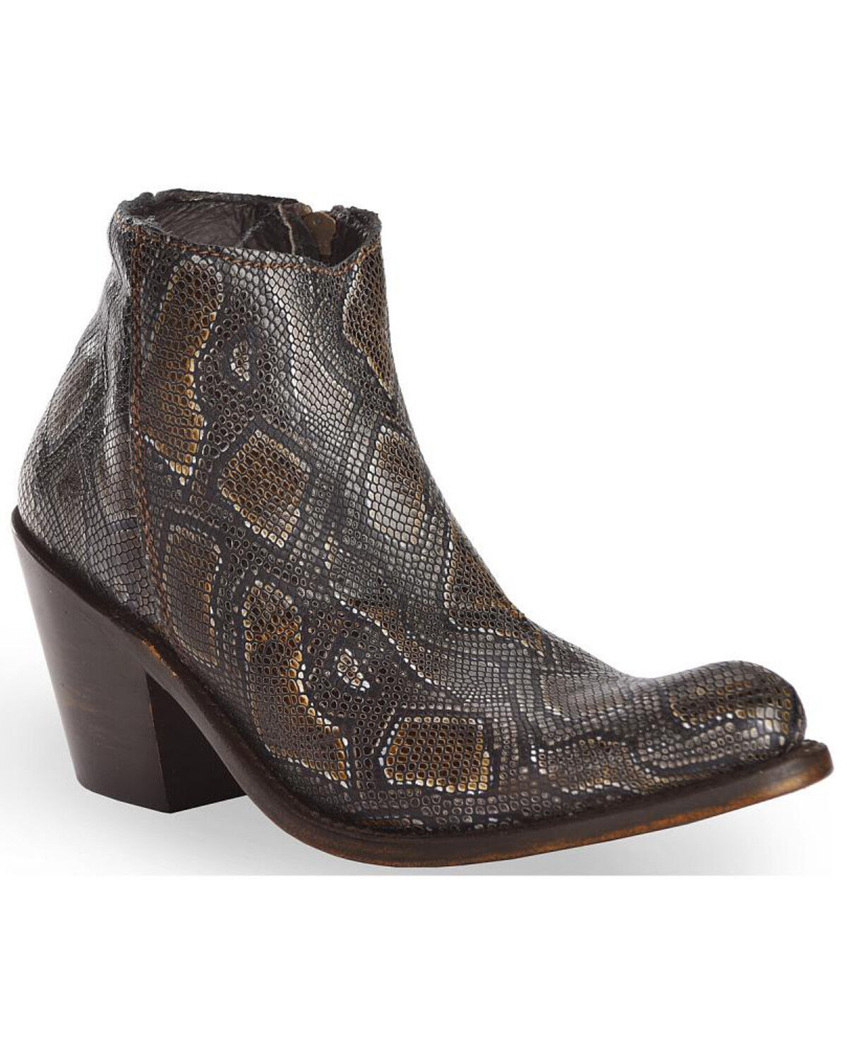 black snake print booties