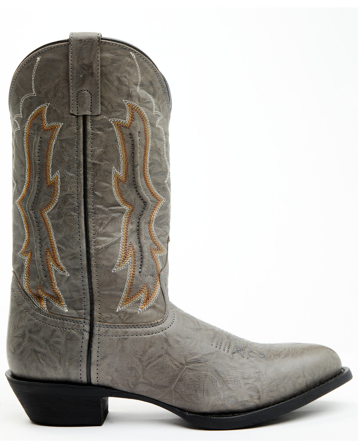 Image #2 - Laredo Men's Fancy Stitch Western Boots - Round Toe, Grey, hi-res