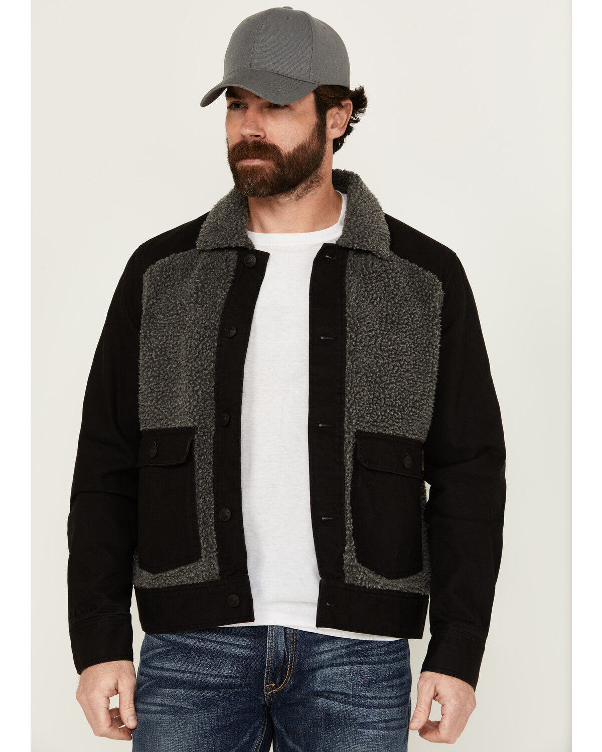 Image #1 - Brothers and Sons Men's Warren Blanket Sherpa Jacket, Black, hi-res