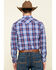 Rock & Roll Denim Men's Ombre Crinkle Plaid Long Sleeve Western Shirt , Blue, hi-res