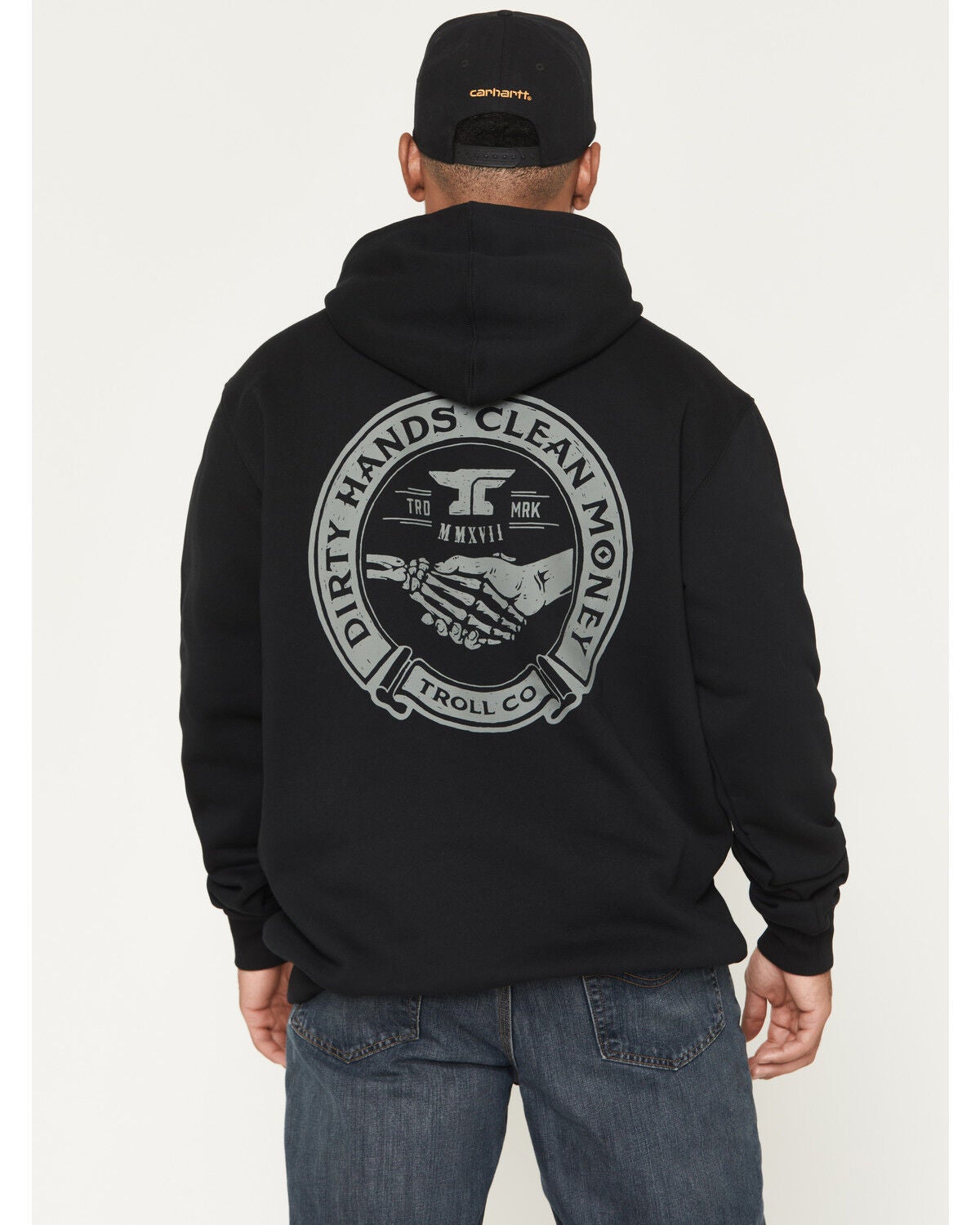 Troll Co Men's FR Haggler Graphic Hooded Sweatshirt, Black, hi-res