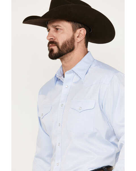 Image #2 - Panhandle Men's 80/20s Dobby Long Sleeve Western Pearl  Snap Shirt - Big, White, hi-res