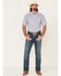 Cowboy Hardware Men's Two Tone Geo Print Short Sleeve Button Down Western Shirt , Turquoise, hi-res