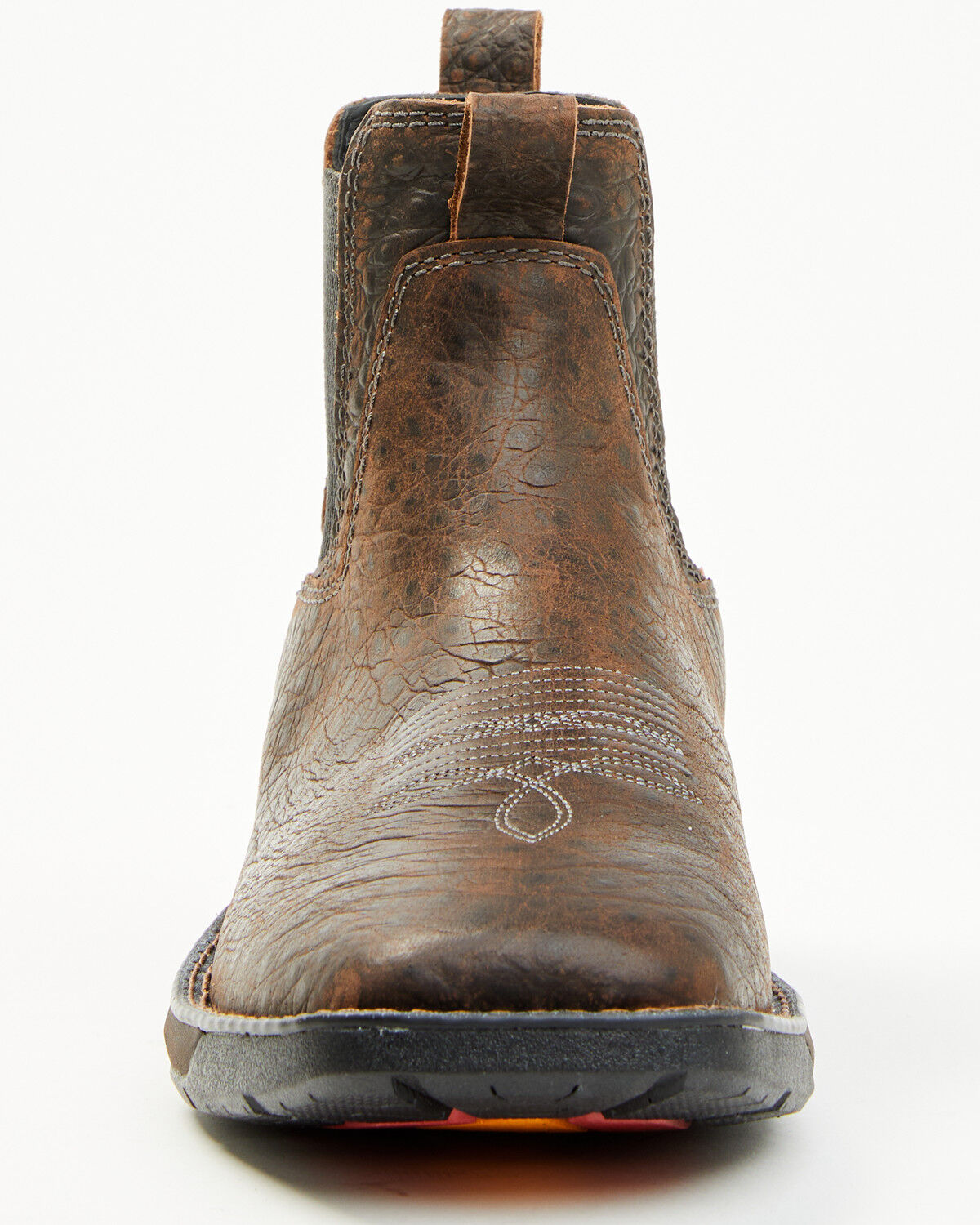 Image #4 - Double H Men's 5" Crestone Romeo Chelsea Boots - Broad Square Toe, Brown, hi-res