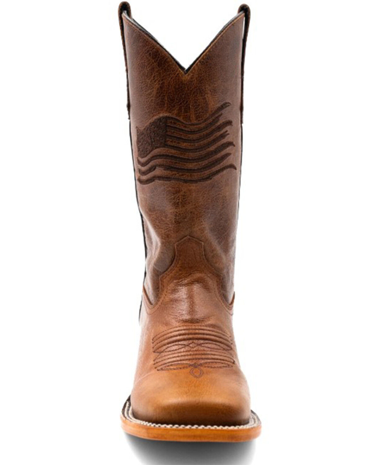 Image #3 - Ferrini Men's Patriot Western Boots - Broad Square Toe, Honey, hi-res