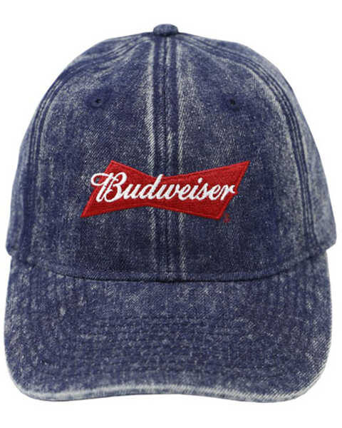 Image #1 - H Bar C Men's Budweiser Embroidered Logo Ball Cap  , Dark Blue, hi-res