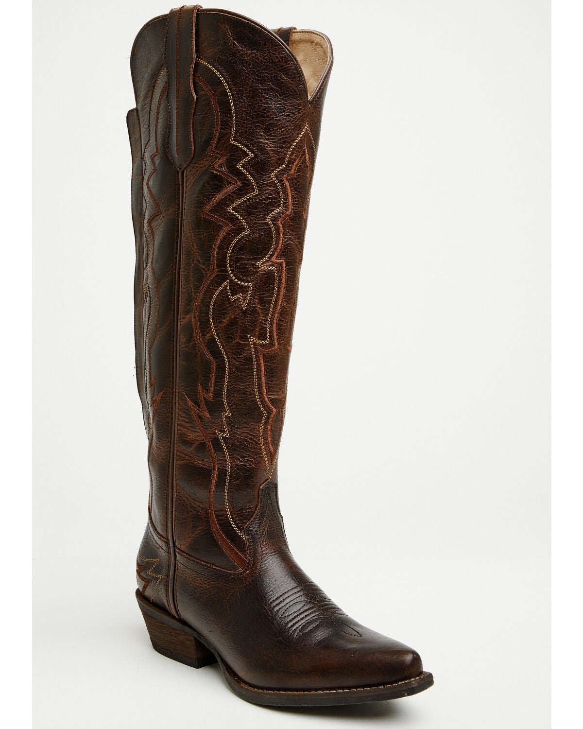 Shyanne Women's Leah Tall Western Boots - Snip Toe, Brown, hi-res