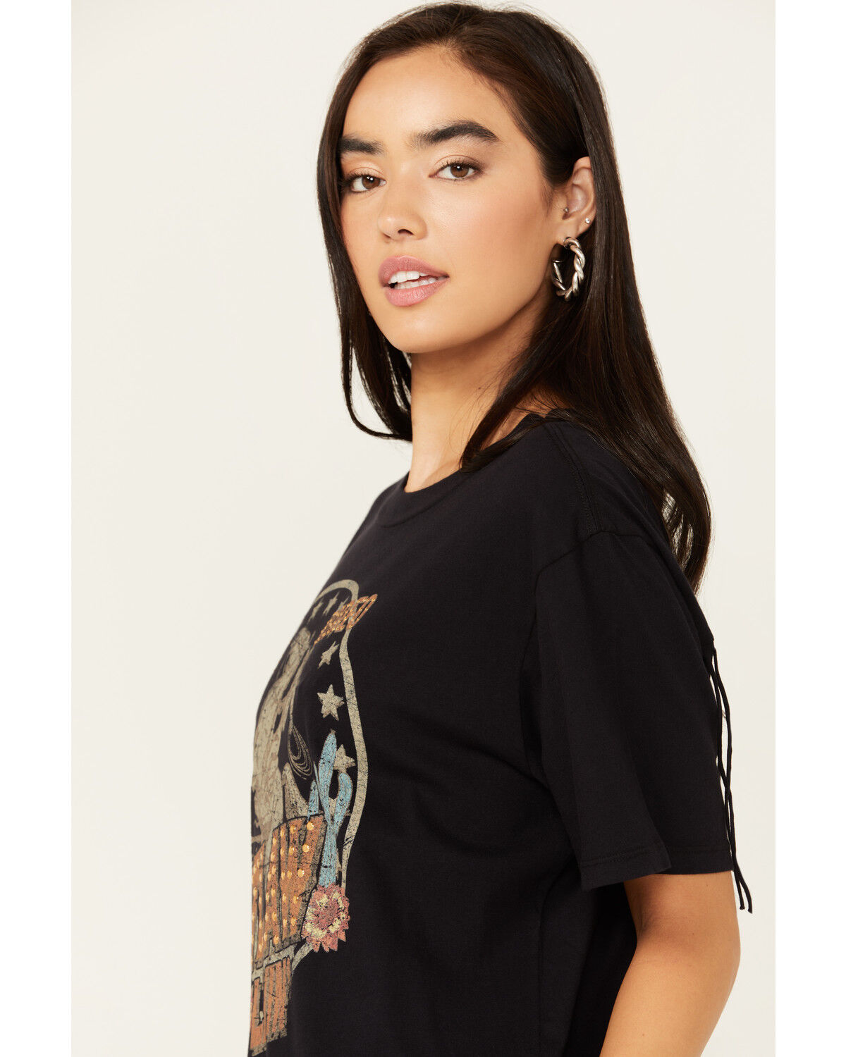 Image #2 - Idyllwind Women's Outlaw Livin' Short Sleeve Graphic Tee, Black, hi-res