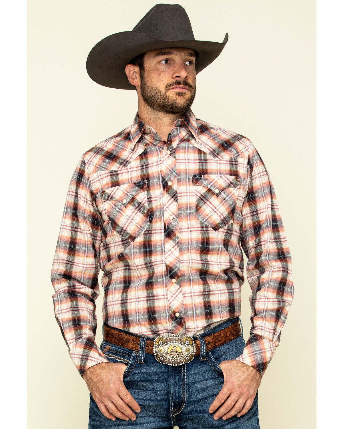 Image #1 - Roper Men's West Made Multi Rope Plaid Long Sleeve Western Shirt, , hi-res