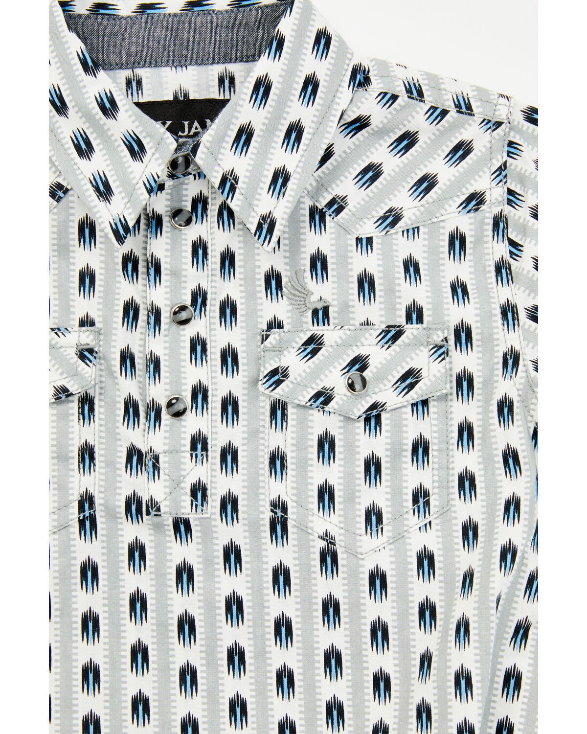 Image #2 - Cody James Infant Boys' Striped Geo Print Short Sleeve Snap Onesie, , hi-res