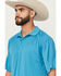 Image #2 - Ariat Men's AC Solid Short Sleeve Button-Down Polo Shirt, Teal, hi-res