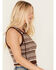 Image #2 - Beyond The Radar Women's Howdy Stripe Knit Sweater Cropped Tank Top, Brown, hi-res