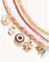 Image #2 - Shyanne Women's Pink & Red Braided Gold Chain Charm Bracelet Set, Gold, hi-res