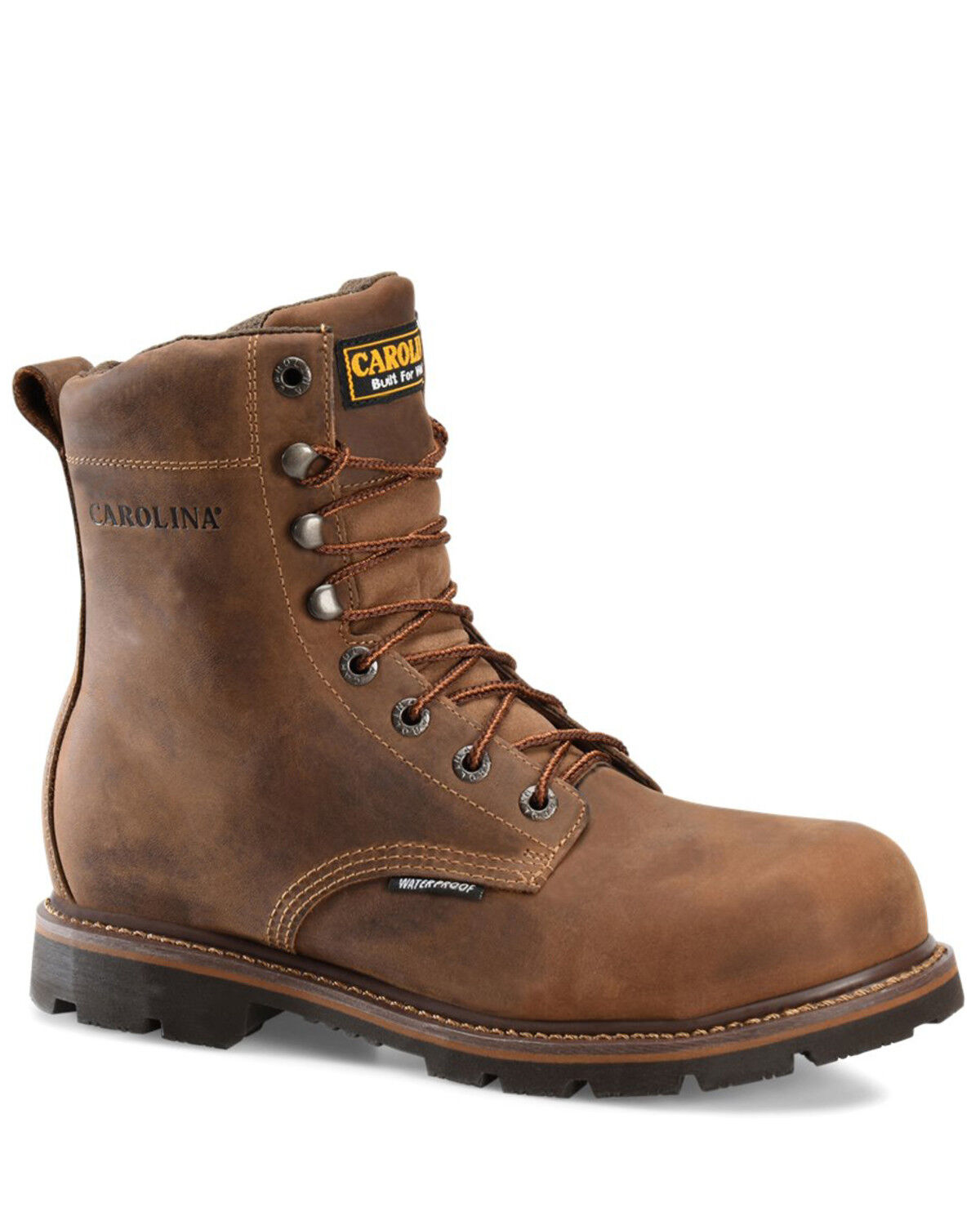 Image #1 - Carolina Men's Installer Waterproof Work Boots - Soft Toe, Brown, hi-res