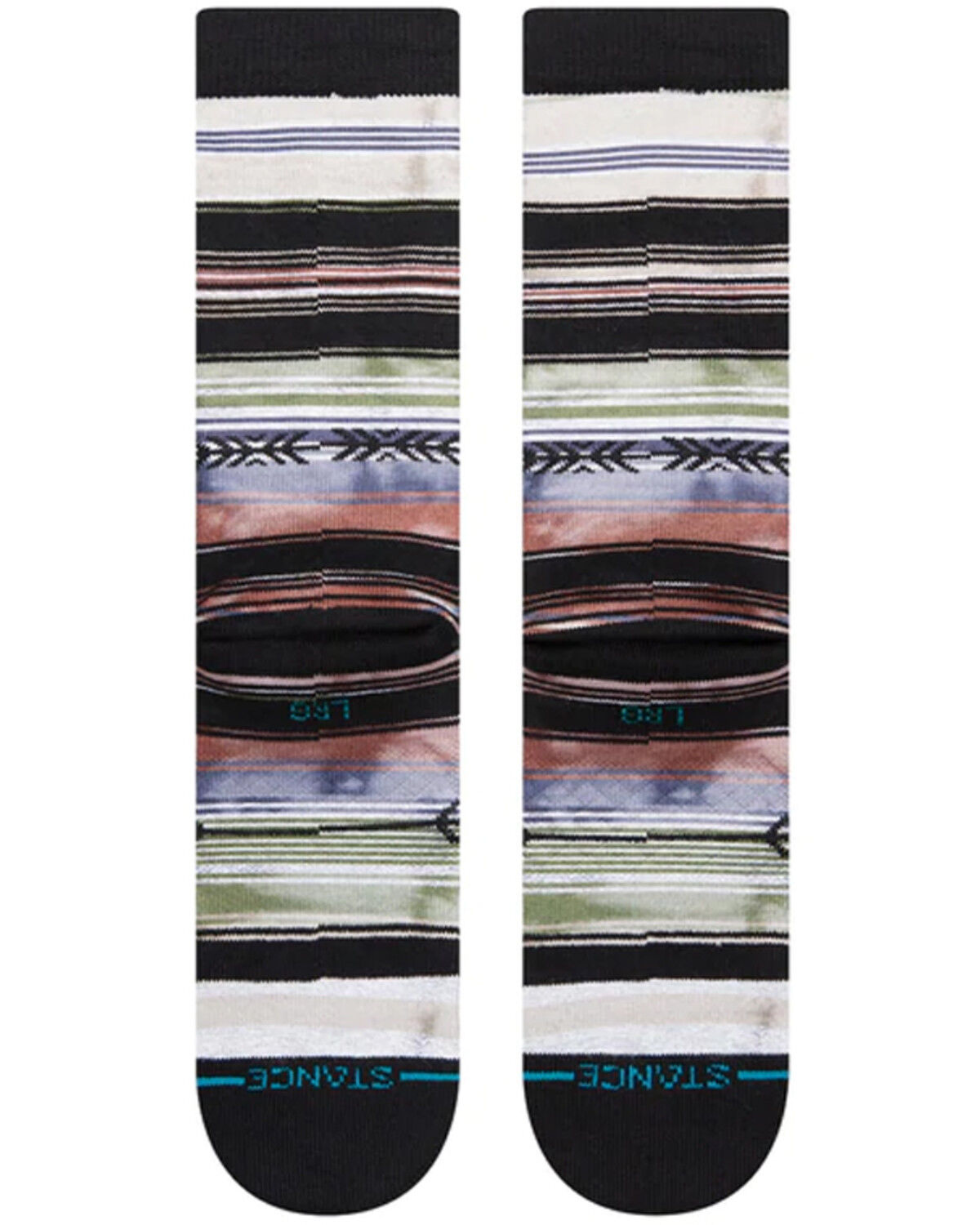 Image #3 - Stance Men's Reykir Geo Stripe Crew Socks, Taupe, hi-res