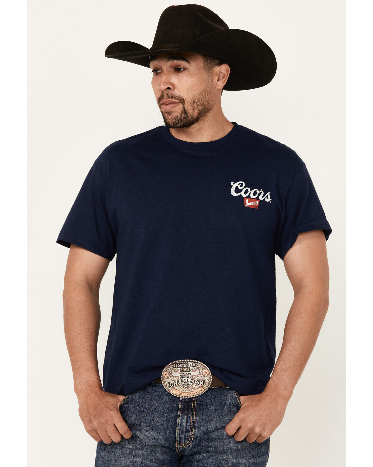 Image #2 - Coors Men's Boot Barn Exclusive Logo Steer Head Short Sleeve Graphic T-Shirt, Navy, hi-res