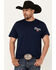 Image #2 - Coors Men's Boot Barn Exclusive Logo Steer Head Short Sleeve Graphic T-Shirt, Navy, hi-res