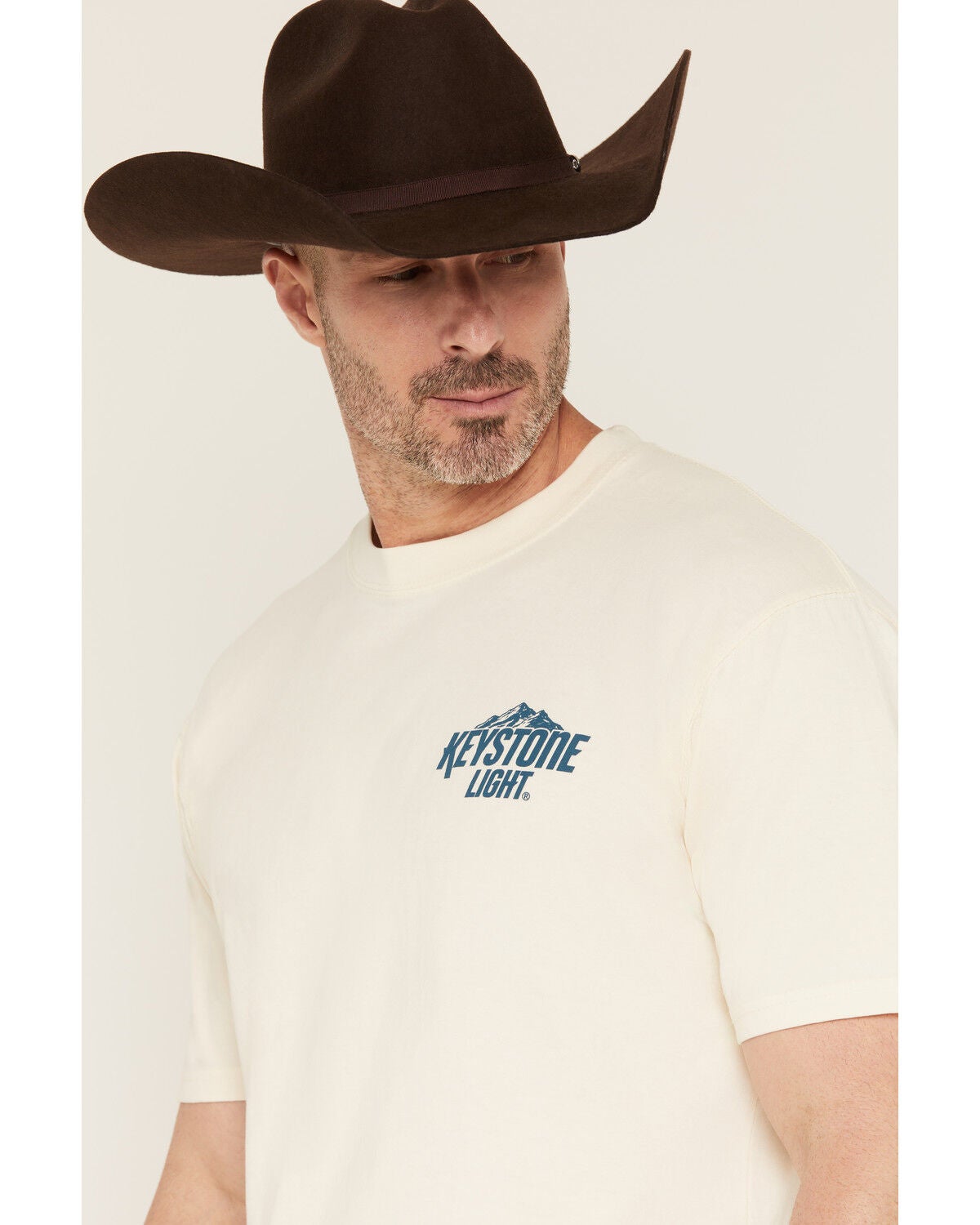 Image #3 - Changes Men's Keystone Light Short Sleeve Graphic T-Shirt, Natural, hi-res