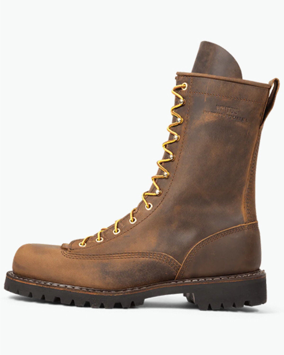 Image #2 - White's Boots Men's Frontiersman 10' Lace-Up Work Boots - Round Toe, Brown, hi-res