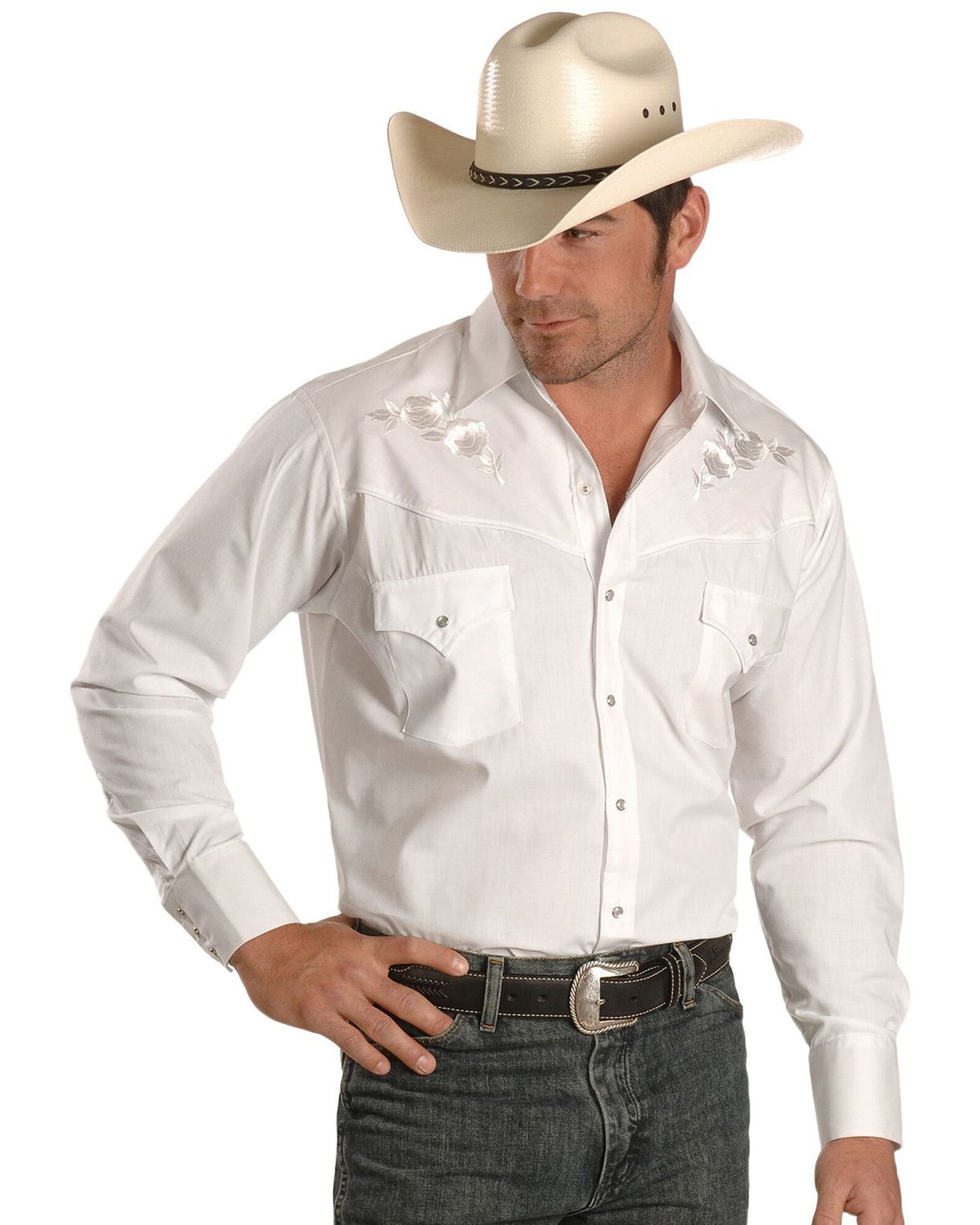 Cowboy shirt with roses sales