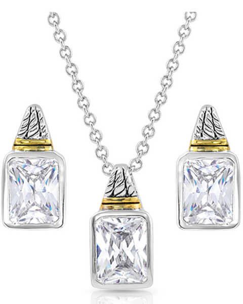 Montana Silversmiths Women's Two Tone Brilliance Jewelry Set, Silver, hi-res