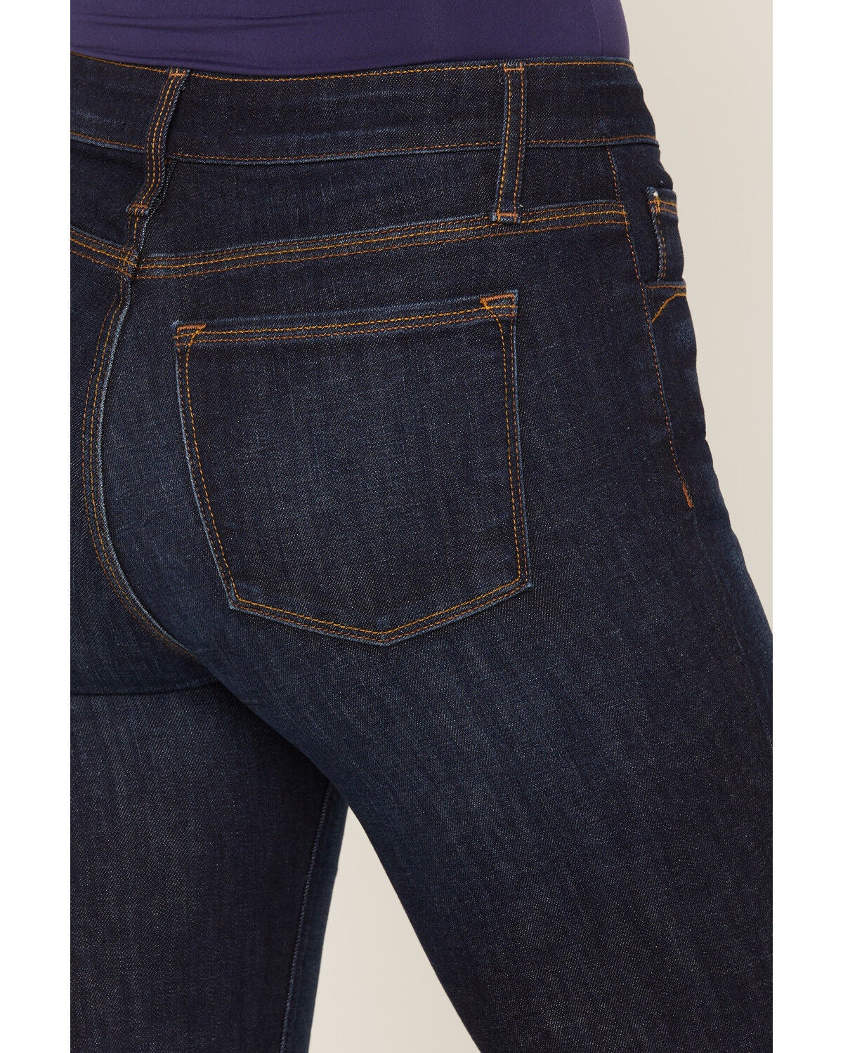 Image #3 - Haddad Women's Deep Ocean Dark Wash Bella Trouser Flare Stretch Denim Jeans, Dark Wash, hi-res
