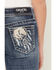 Image #4 - Grace in LA Girls' Dark Wash Dreamcatcher Pocket Bootcut Stretch Denim Jeans, Dark Wash, hi-res