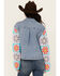 Image #4 - Mystree Women's Crochet Sleeve Medium Wash Denim Jacket, Blue, hi-res