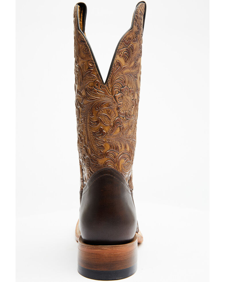 Boulet Women's Hand Tooled Dankan Ranger Western Boots - Square Toe, Brown, hi-res