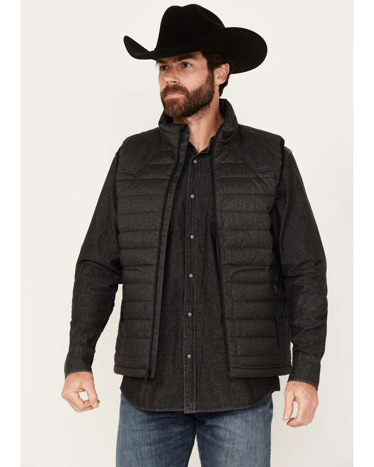Image #1 - Moonshine Spirit Men's Puffer Zip Vest, Charcoal, hi-res